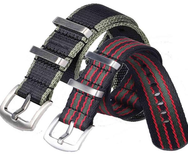 

quality nylon nato strap 20mm 22mm seatbelt watch band universal type sports for omega 007 james bond watchband replacement1652718, Black;brown