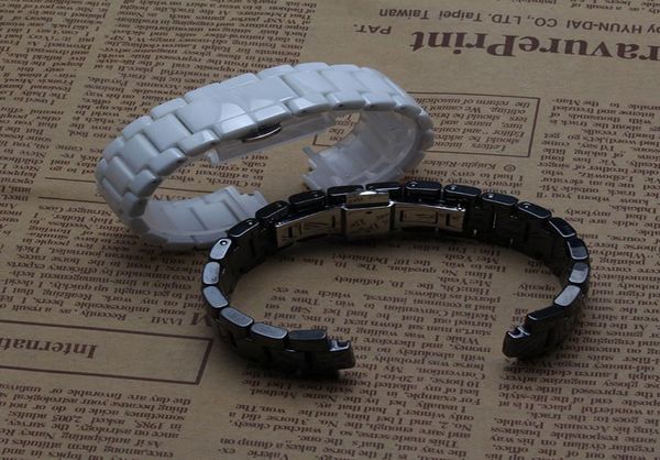 

19mm 22mm white ceramic watch band strap lug bracelet for ar1424 ar1421 ar1425 ar1426 1400 men039s or women watche8497514, Black;brown
