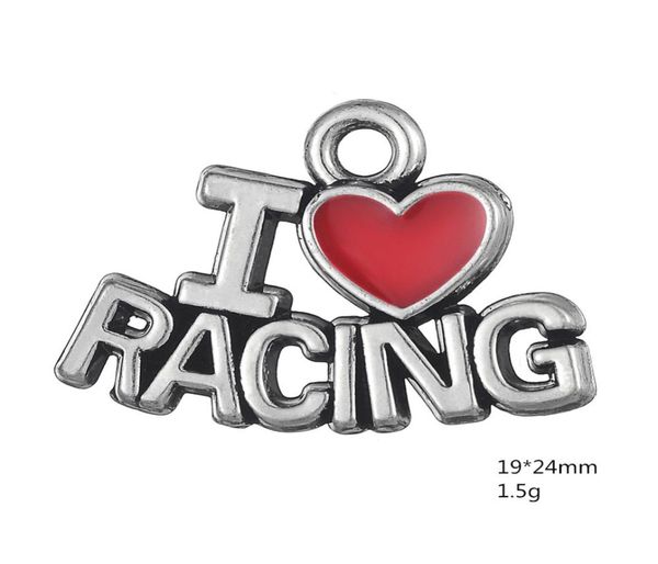 

i love racing sporty word charm other customized jewelry014415094, Bronze;silver
