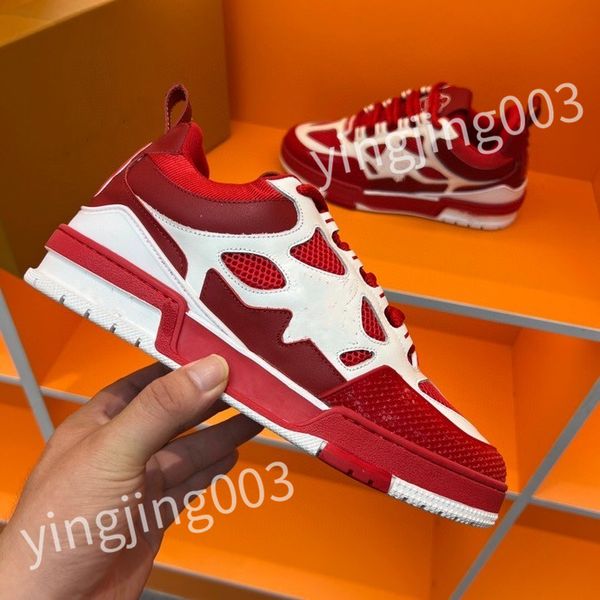 

new luxury designer casual shoes sneakers leather embroidered black men chaussures white shoe walking sports platform trainers