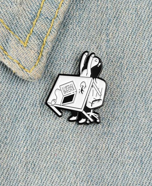 

overturn table enamel pins anger irritating mood bages funny comic brooches for gifts cartoon jewelry jackets bags hat lapel pin5466133, Gray