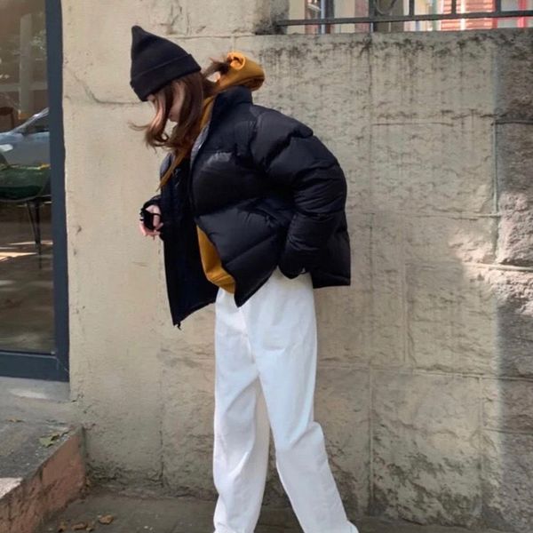 

women's autumn park down hooded jacket women midweight winter puffer warm for, Black