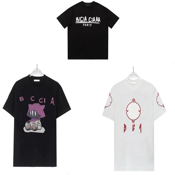 

designer t shirt mens t shirt cotton painted graffitiletter printed cartoon pattern white tshirt women fashion breathable versatile casual, White;black
