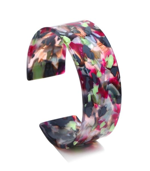 

1pc fashion tortoiseshell cuff acrylic wide bangles bracelet for women vintage resin leopard round wedding jewelry5521748, Black