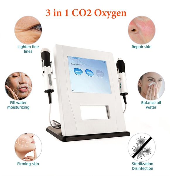 

portable co2 bubble oxygen therapy machine exfoliate rf electric facial beauty equipment with ce certification8447504, Black;white