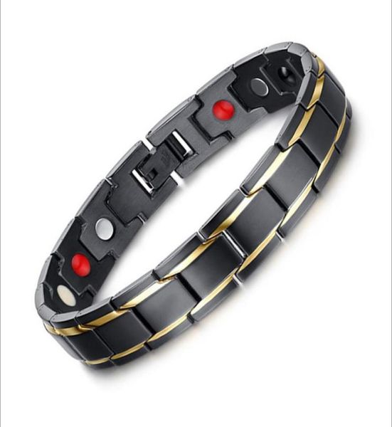 

mixed order men039s stainless steel magnetic healing bracelets stainless steel bracelet religious jewlery germanium bracelets c7474853, Black