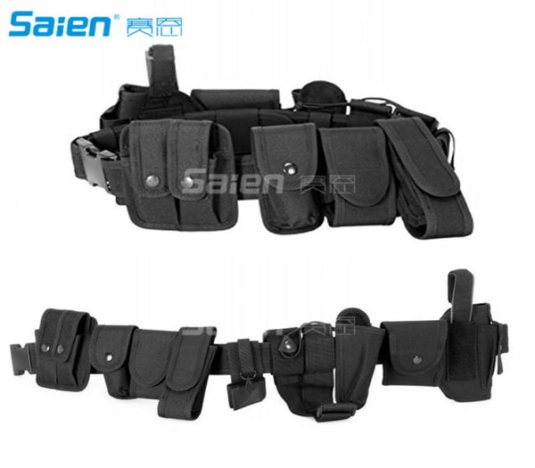 

10 in 1 hunting holsters pouches utility tactical belt gear heavy duty nylon combat officer equipment3630817, Black;green