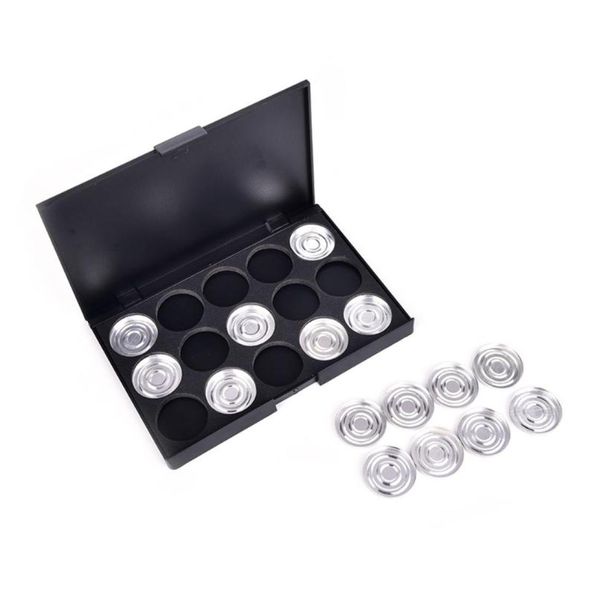 

diy makeup eye shadow pigment palette case empty eyeshadow blusher pigment aluminum palette pans makeup 15 grids5080250