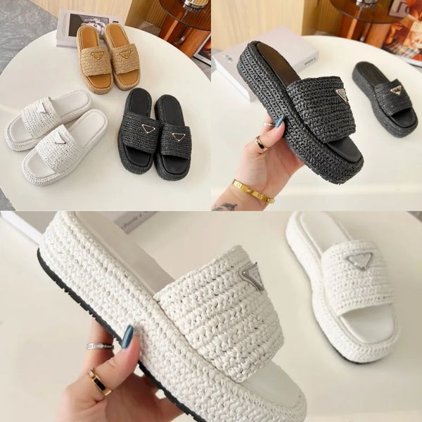 

with box slippers women pantoufle thick bottom sandals mules oran sandal flip flops summer h sandals slides designer slides women l size 35-, Black
