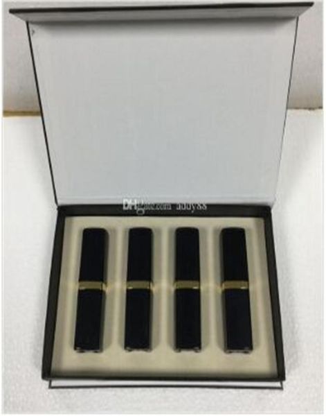 

famous 4 different colors lipstick c black color tube matte lipstick 4pcsset make up cosmetics6666591