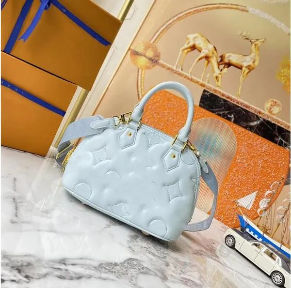 

ALMA BB luxury designer thread Embossing Leather Classic Ladies handbag Women cross body handbags shoulder bags tote shell bag, #3