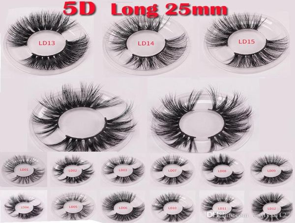 

3d mink eyelash 5d 25mm long thick mink lashes with eye lash packaging box eyes makeup maquillage2209353