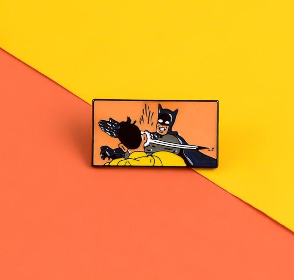 

creative personality masked killer brooches cartoon movie figure enamel pins alloy brooch for boyls denim jacket shirt badge jewel1450949, Gray
