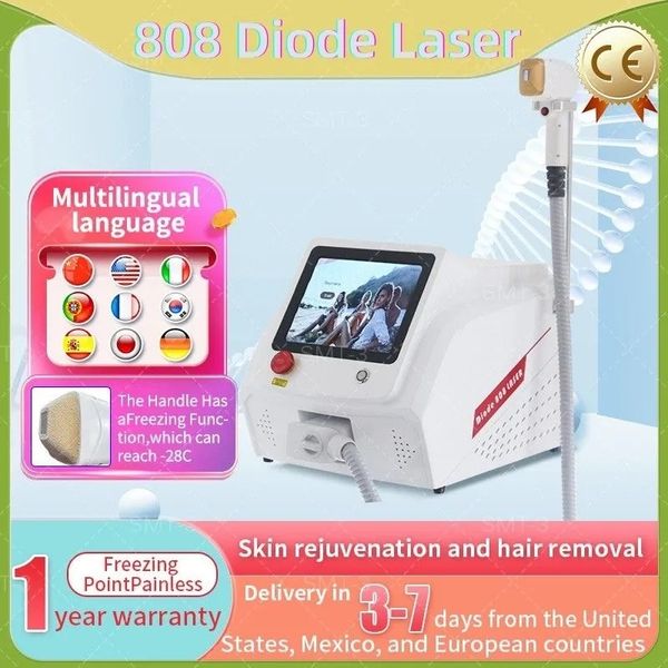 

2023 dls factory price three wavelength platinum 808nm diode laser 808 hair removal machine home use and salon, Black