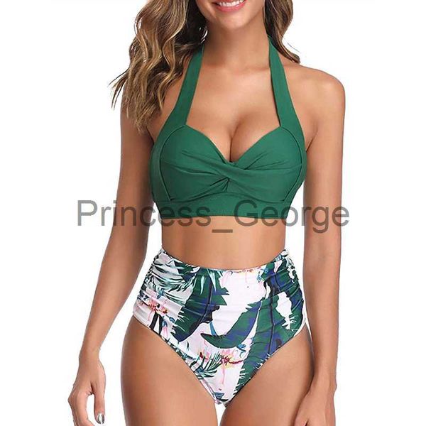 

women's plus size swimwear women designer bikini for women 2 pieces set high waist swimsuit slimming bathing suit female push up vintag, Black