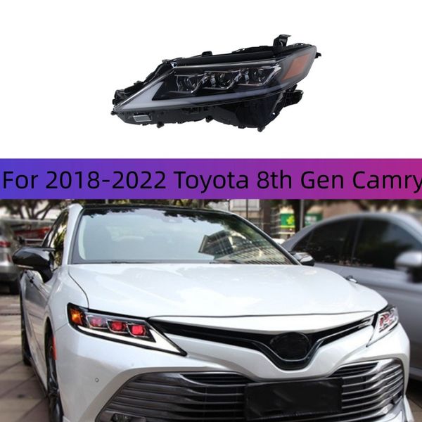 

car styling for toyota 20 18-20 22 8th gen camry three lenses headlight assembly led drl turn signal projector lens auto accessories