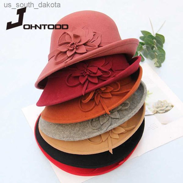 

fashion ladies hat solid color feather flower pearl curling formal hat wool hat cap ladies elegant chapeaufemme flower beret, Blue;gray