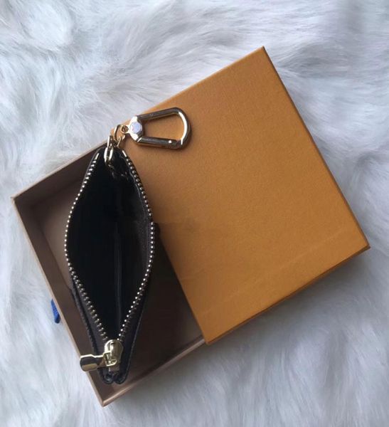 

2021 5 color key pouch damier leather holds fashion classical women key holder coin purse small leather key wallets883824801, Silver