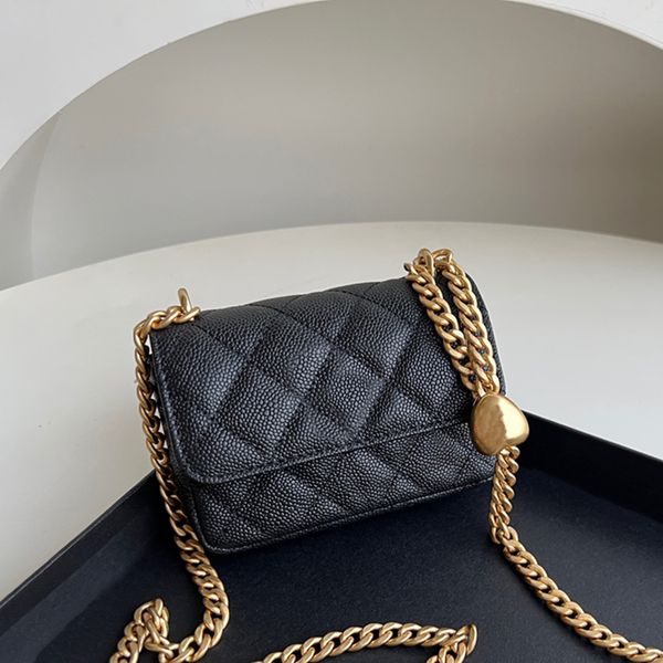 

designer chain bag caviar calfskin flap bag 12.5cm luxury shoulder bag high imitation crossbody bag with box zc091