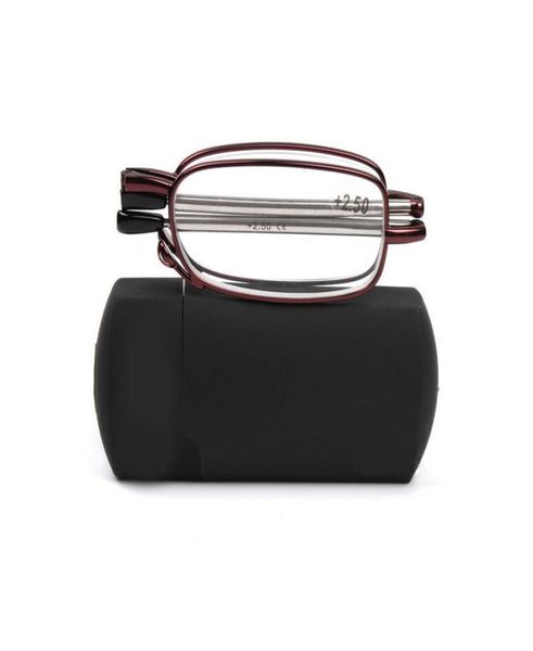 

portable folding reading glasses pocket foldable eyeglasses women men eyewear red full metal frame eye reader mini case 10406125650