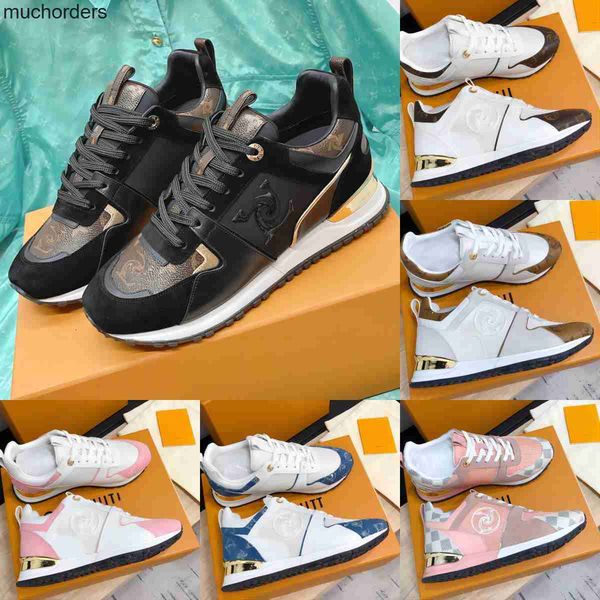 

2023 designer run away sneakers mens casual shoes calf leather shoes women sneaker mesh color lvity retro splicing fashion shoe size 35-45