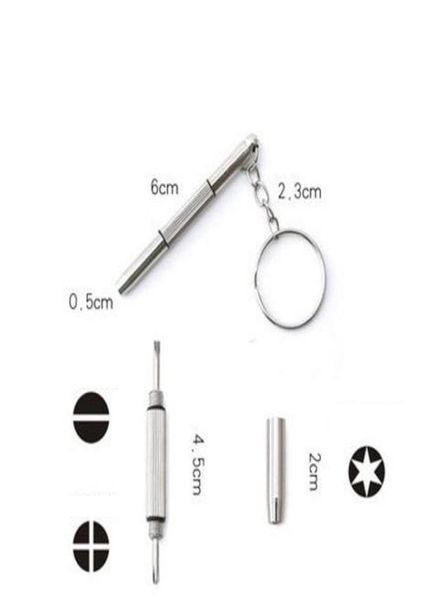 

3 in 1 aluminum steel eyeglass screwdriver sunglass watch repair kit with keychain portable screwdrivers hand tools glass fix tool8379233