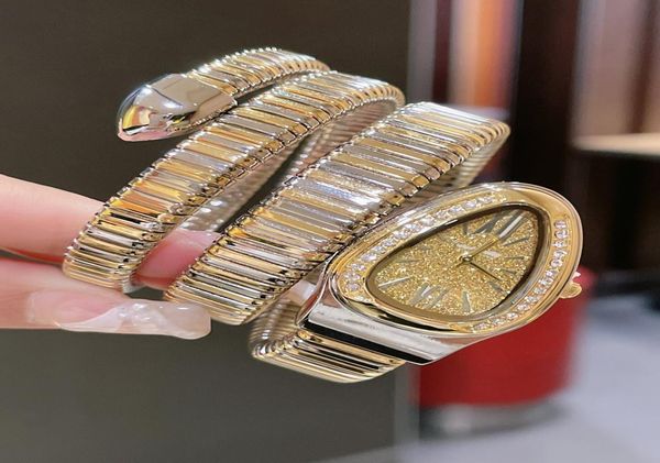 

21 22 doublewrap style with strong exotic snakeshaped watch fashion charm women accessory watches8129462, Slivery;golden