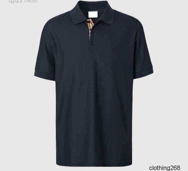 

bajia color b european station burberies casual polo shirt mens classic burbreries tb letter embroidery summer men's t-shirts short sle, White;black