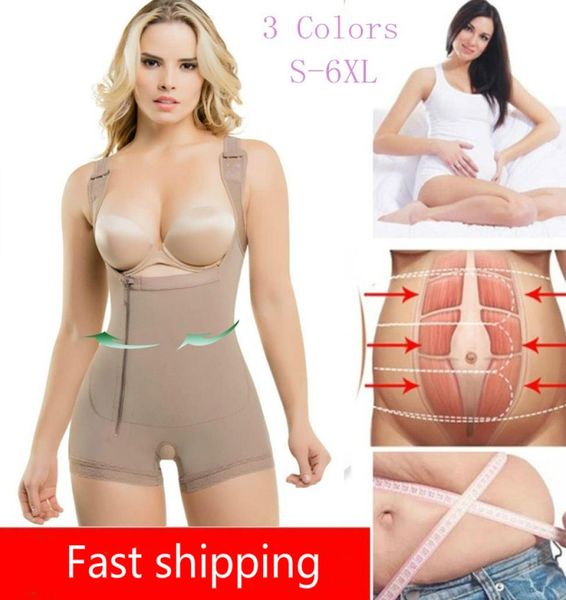 

full body shaper fajas colombianas women seamless thigh slimmer open bust shapewear firm tummy control bodysuit dhl8902889