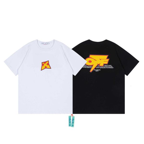 

designer luxury off w t-shirt 2023 spring super summer new ow creative letter pattern round neck pullover short sleeve unisex, White;black