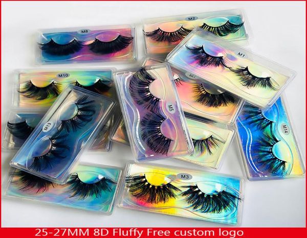 

8d mink lashes 25mm27mm laser packing makeup eyelash for daily wear false eyelashes reusable fluffy fake lash4727918