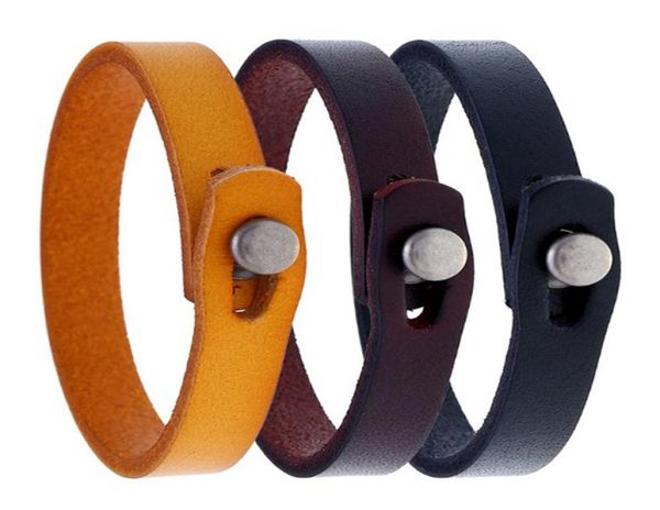

men bracelet vintage blackbrown genuine leather hook bracelet men wristband bangles male jewelry2991821, Black