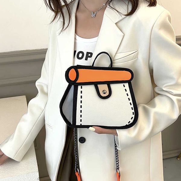 

chain bag 2022 new canvas messenger bag armpit cake bag anime cartoon one shoulder small square bag