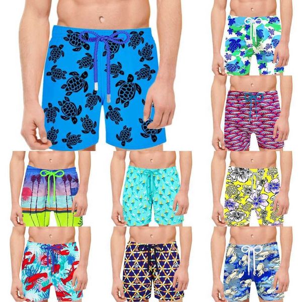 

vilebrequin spandex shorts men swimwear herringbones turtles summer casual shorts loose fit version tayc, White;black