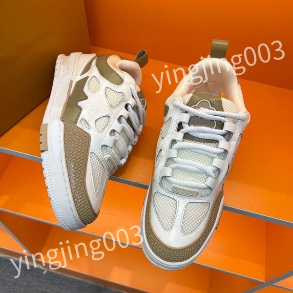 

2023 new luxury designer casual shoes sneakers leather embroidered black men chaussures white shoe walking sports platform trainers