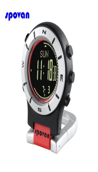 

digital pocket watch 30m waterproof men women military sport barometer altimeter thermometer compass digital watch clock relojes9737586, Slivery;golden