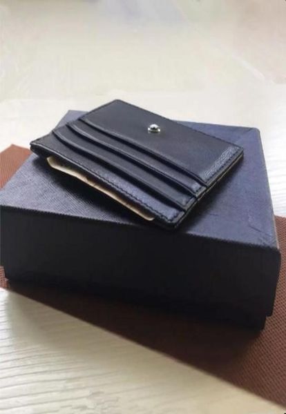 

65bx designer black classic card mb bag holder leather credit bank genuine card case thin id star coin pocket wallet small purses 5648646, White
