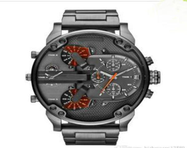

2018 sports mens watches big dial display brand luxury watch quartz watch steel band 7333 fashion wristwatches for men 73155257109, Silver