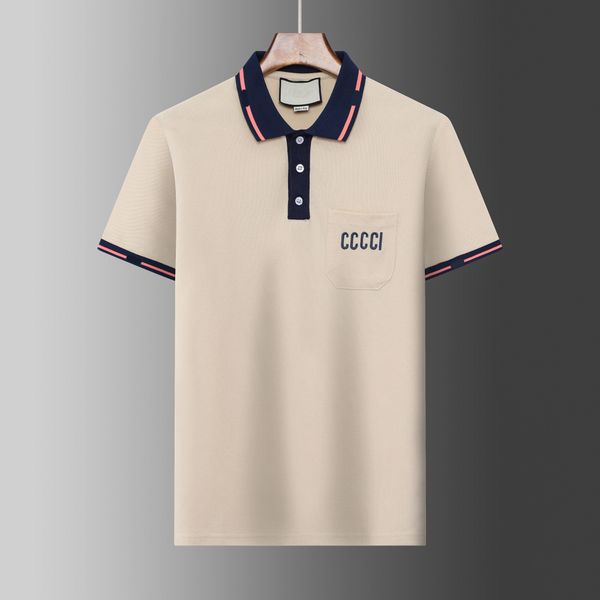 

mens designer polo shirts luxury italy men clothes short sleeve fashion casual men's summer t shirt luxury collar womens many colors av, White;black