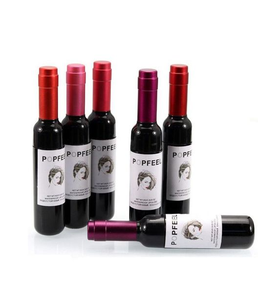 

popfeel lip gloss red wine bottle lipstick makeup 6 colors waterpoor matte lipgloss longlasting lip stick8369188