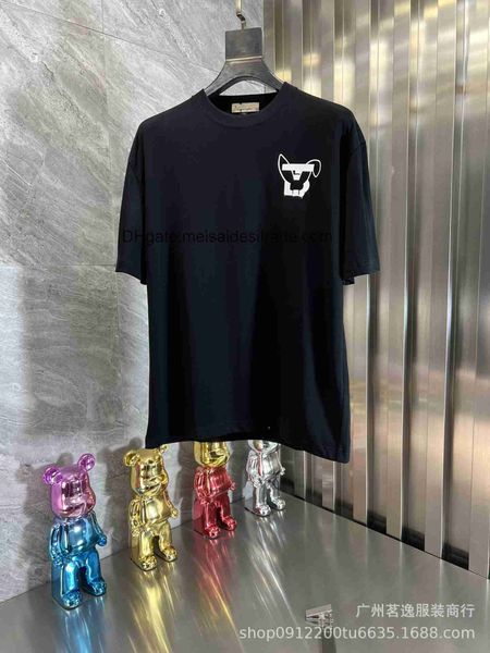 

aaaaa designer luxury t-shirt bur brand the correct version bu family's new printed round neck short sleeved t-shirt is versatile for m, White;black