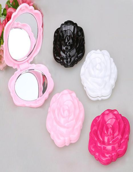 

makeup mirror color pink retro rose flower shape cosmetic makeup compact mirror 3d stereo double sided 100pcslot6353361