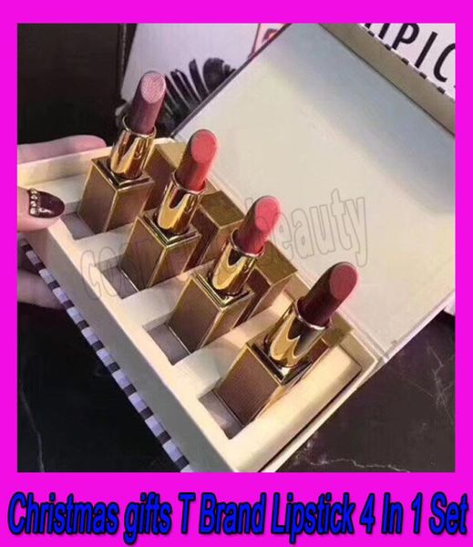 

2019 new lip makeup t brand christmas gifts matte lipstick 4color lips cosmetics lipstick 4 in 1 set7477656