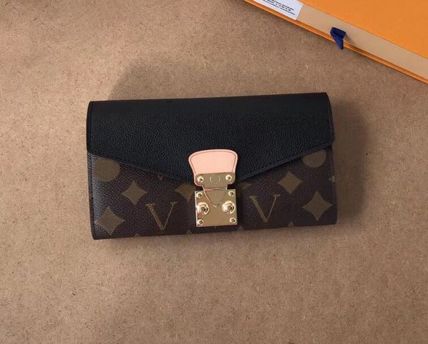 

designer womens wallets luxury pallas coin purse flowers letters credit card holders high-quality ladies fashion long slim money clutch bags, Red;black