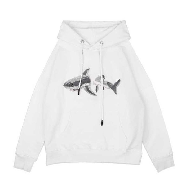 

plamhoodie for men plam fashion angle cotton designer able autumn and winter shark flocking casual loose hooded sweater l835, Black
