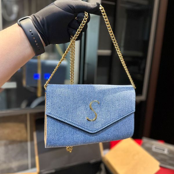 

cowboy flap crossbody bag envelope shoulder bags fashion letters snap-fastener women handbags purse detachable chain hobos pouch hand wallet