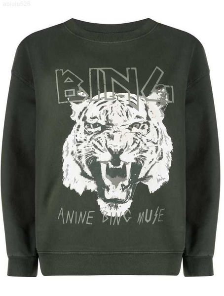 

anine bing women fashion cotton classic sweatshirt ab sportshirt printing fleece sweater pullover hoodie jumper motion current 29ss, Black