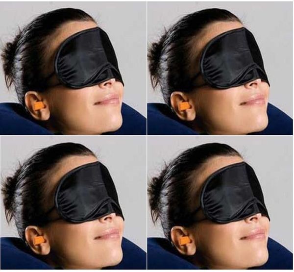 

100pcs sleep mask eye mask shade nap cover blindfold sleeping sleep travel rest fashion whole black colors4438437