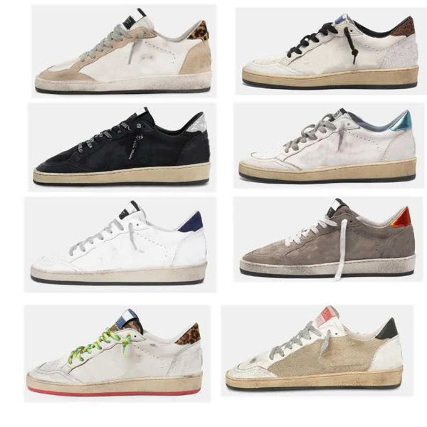 

deluxe casual shoes goldens gooseitys brand lowstud ball leather suede sneakers star with graffiti detailing crystal tongue camoprint g, Black