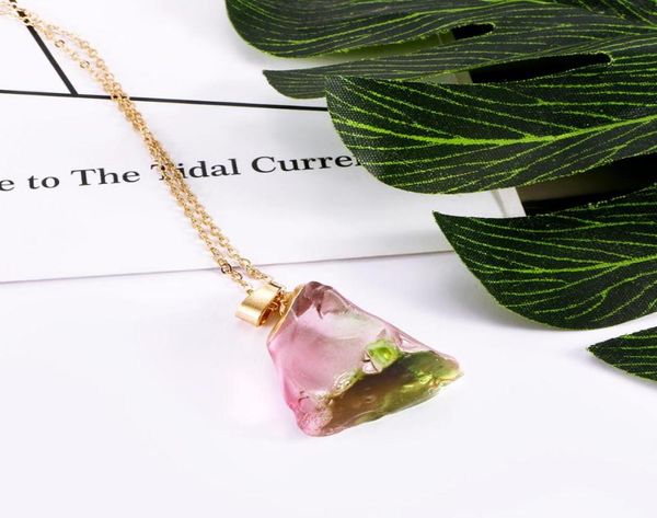 

colorful pendant necklace natural stone irregular necklace shining party daily jewelry men women creative gift5129605, Silver